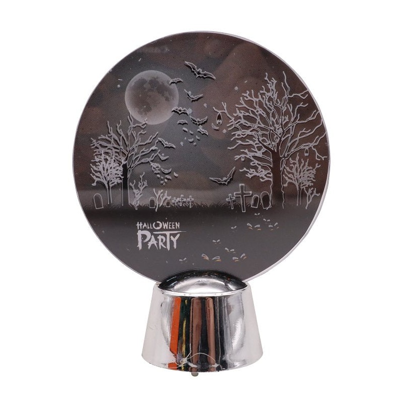 Santas Forest 99933 LED Luminous Acrylic Plate, 5-1/2 in H, Plastic, Black/Orange, Internal Light, Indoor, Outdoor