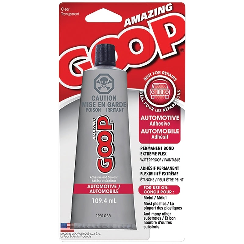 Amazing Goop 160035 Automotive Adhesive, Liquid, Clear, 109.4 mL, Tube