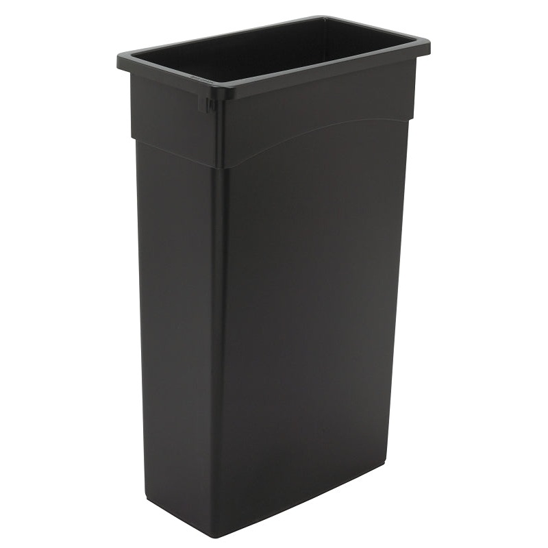 Continental Commercial 8322BK Trash Receptacle, 23 gal, Plastic, Black
