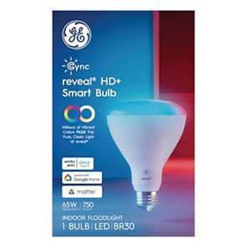 GE Cync reveal 93131801 Smart Light Bulb, 9.5 W, Wi-Fi Connectivity: Yes, App, Voice Control, Medium Lamp Base