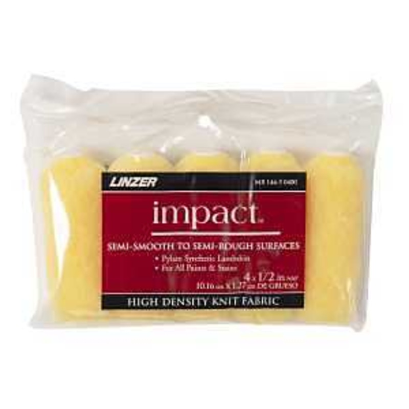 Linzer MR 144-5 0400 Roller Cover, 1/2 in Thick Nap, 4 in L, Synthetic Lambskin Cover, White