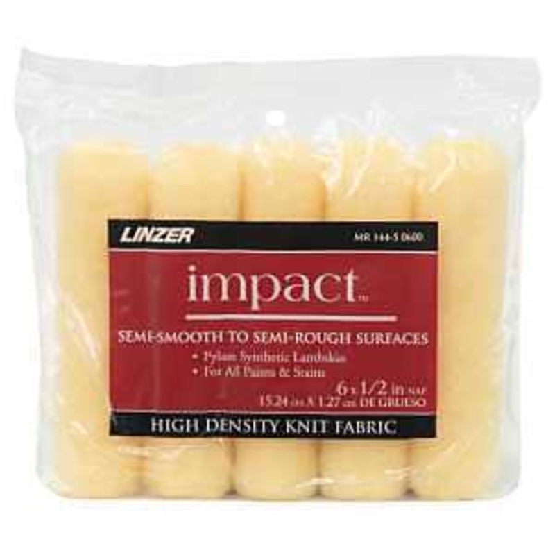 Linzer MR 144-5 0600 Roller Cover, 1/2 in Thick Nap, 6 in L, Synthetic Lambskin Cover, White