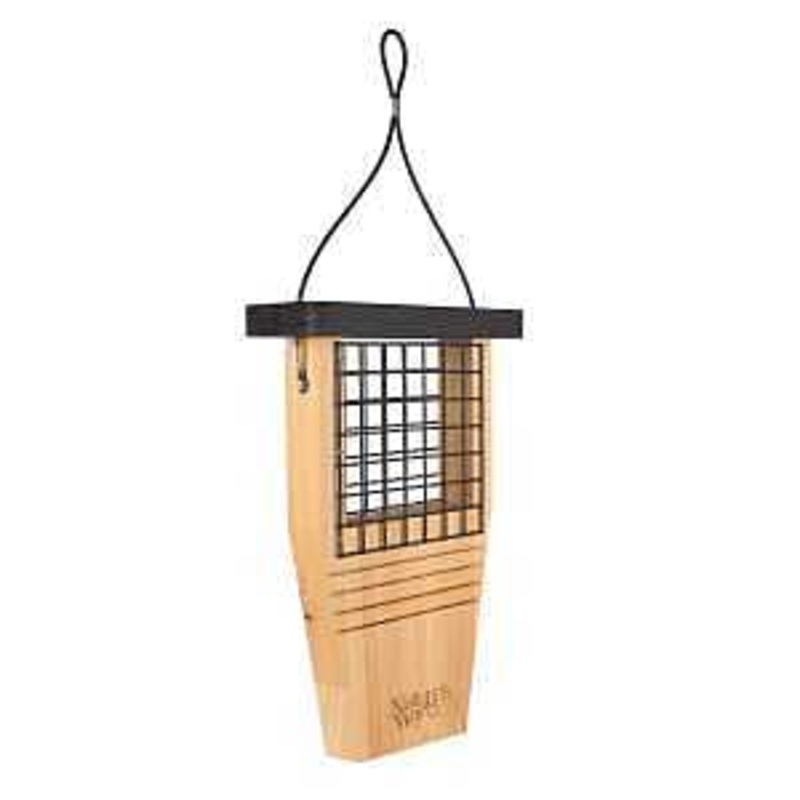 Nature’s Way CWF1 Bird Feeder, Tail-Prop, Cedar/Steel, Multi-Color, 14 in H, Hanging Mounting