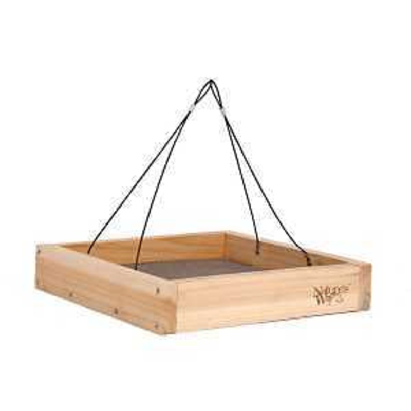 Nature’s Way CWF3 Platform Feeder, Hanging, Mixed, Peanuts, Sunflower, Cedar, 2-1/4 in H
