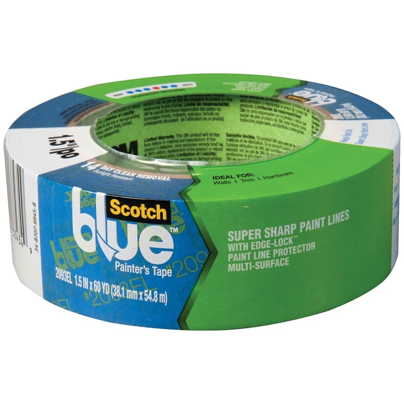 ScotchBlue 2093EL-36N Painter’s Tape, 60 yd L, 1.41 in W, Smooth Crepe Paper Backing, Blue