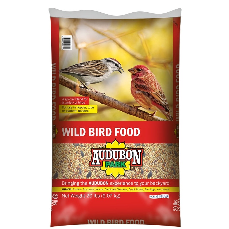 15529 Wild Bird Food, 20 lb, Ingredients: Grain Products, White Proso Millet, Black Oil Sunflower Seeds