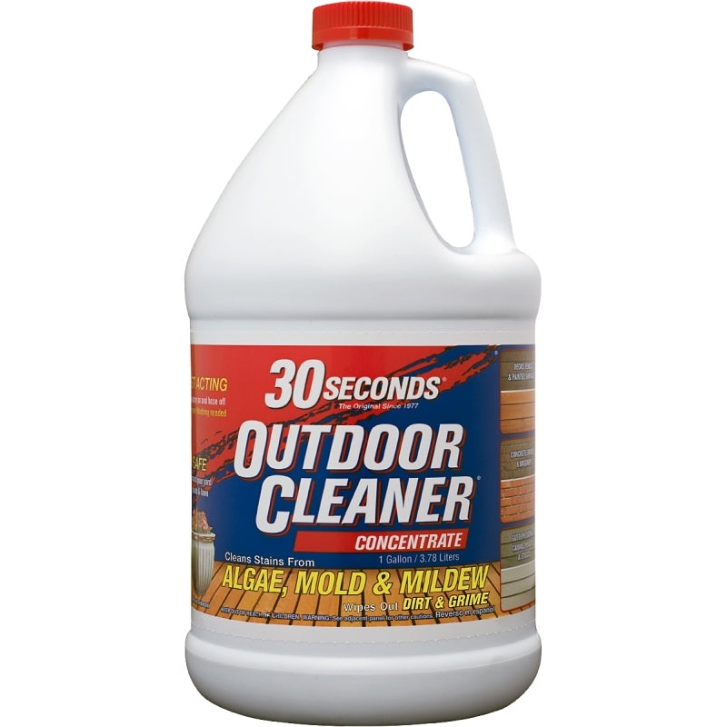 30 Seconds 1G30SJ Outdoor Cleaner, 1 gal, Bottle, Liquid, Bleach, Light Yellow