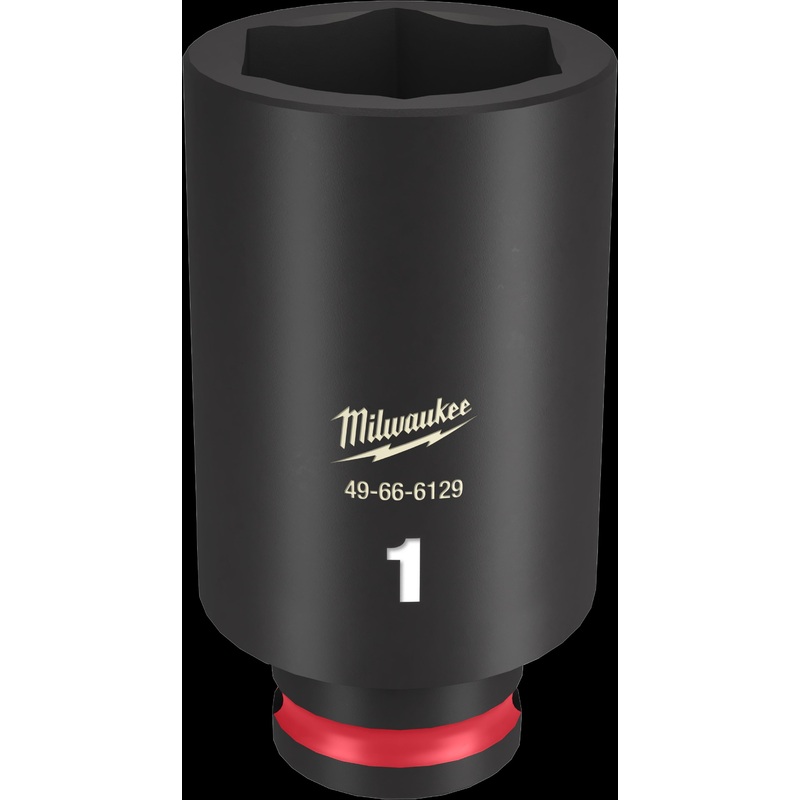 Milwaukee SHOCKWAVE Impact Duty Series 49-66-6129 Deep Impact Socket, 1 in Socket, 3/8 in Drive, Square Drive, 6-Point
