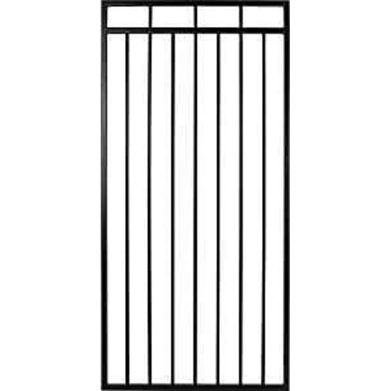 Nuvo Iron Benitoite Series IBG03368 Flat Top Gate, 33 in W Gate, 68 in H Gate, Steel Frame, Black