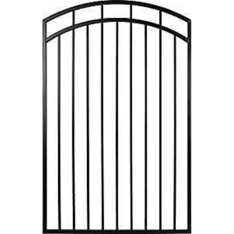 Nuvo Iron Benitoite Series IBGA04568 Arched Top Gate, 45 in W Gate, 68 in H Gate, Steel Frame, Black