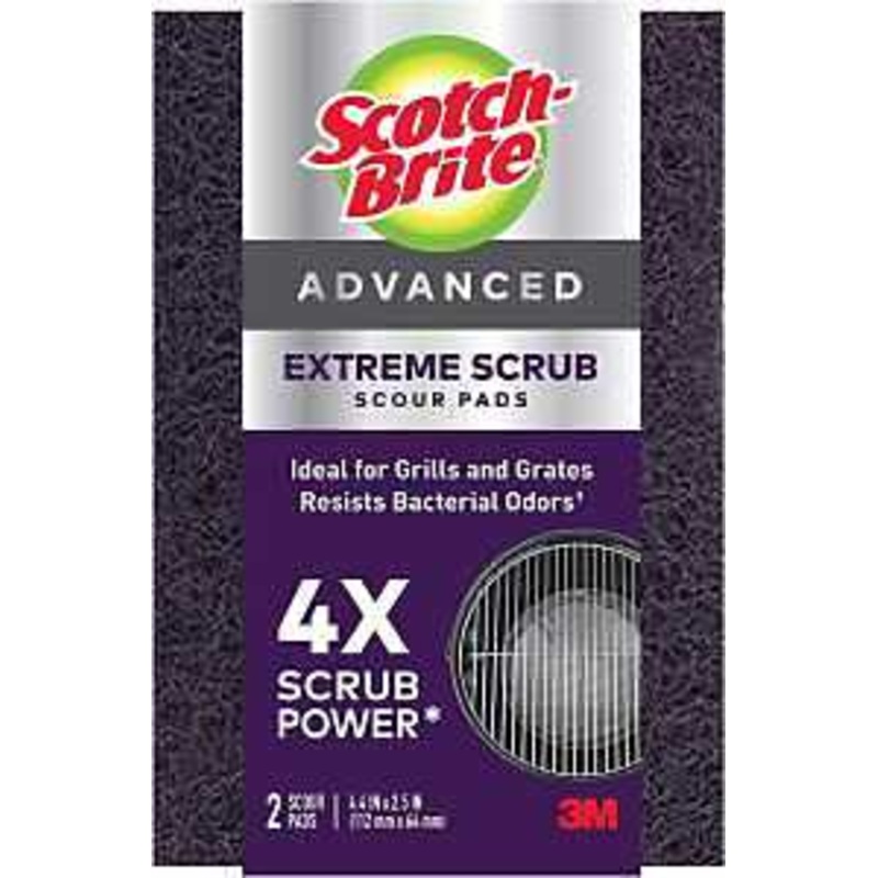 Scotch-Brite 77222-R Extreme Scrub Scour Pad, 4.4 in L, 2-1/2 in W, Purple
