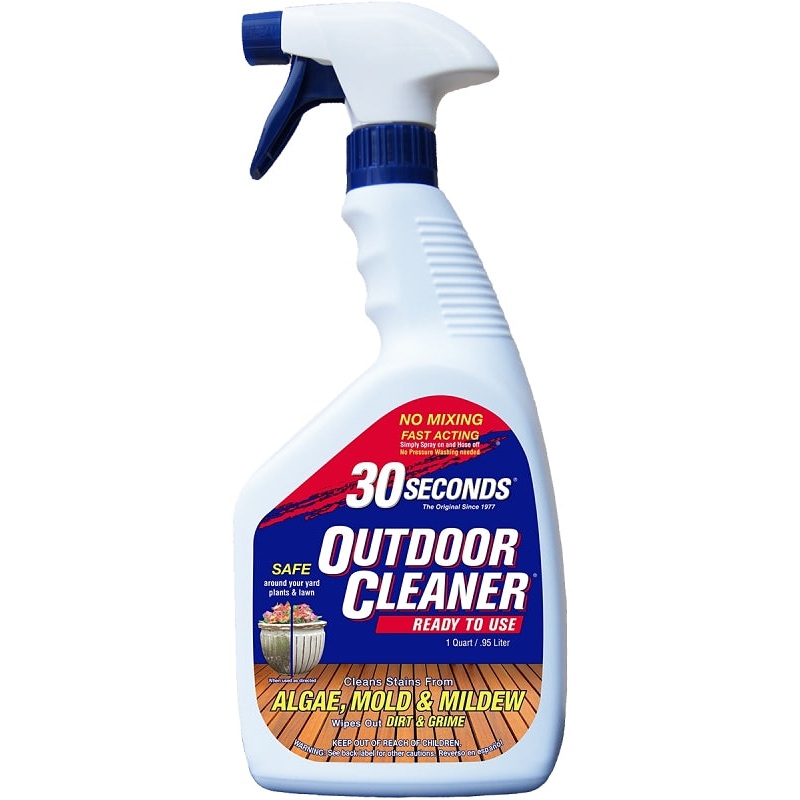 30 Seconds 1Q30SA Outdoor Cleaner, 1 qt, Spray Bottle, Liquid, Light Yellow