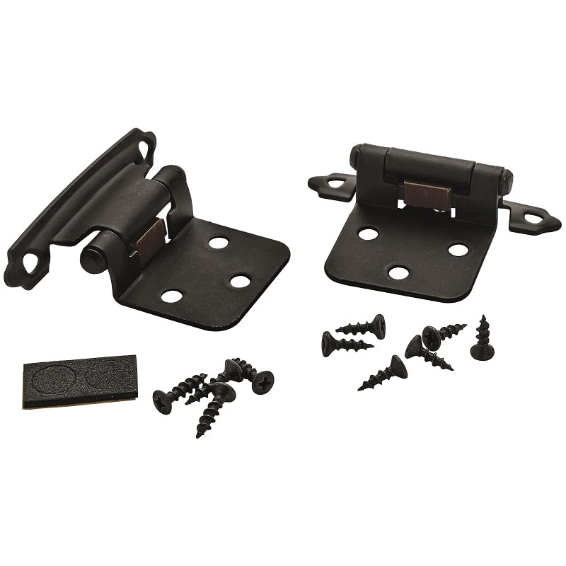Amerock BPR3429FB Hinge, Matte Black, 2-3/4 in L x 1-3/4 in W, Self-Closing, Overlay Hinge
