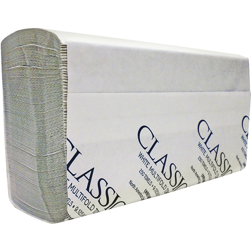 Classic 850045 Folded Paper Towel, 9-1/2 in L, 9-1/4 in W, 1-Ply