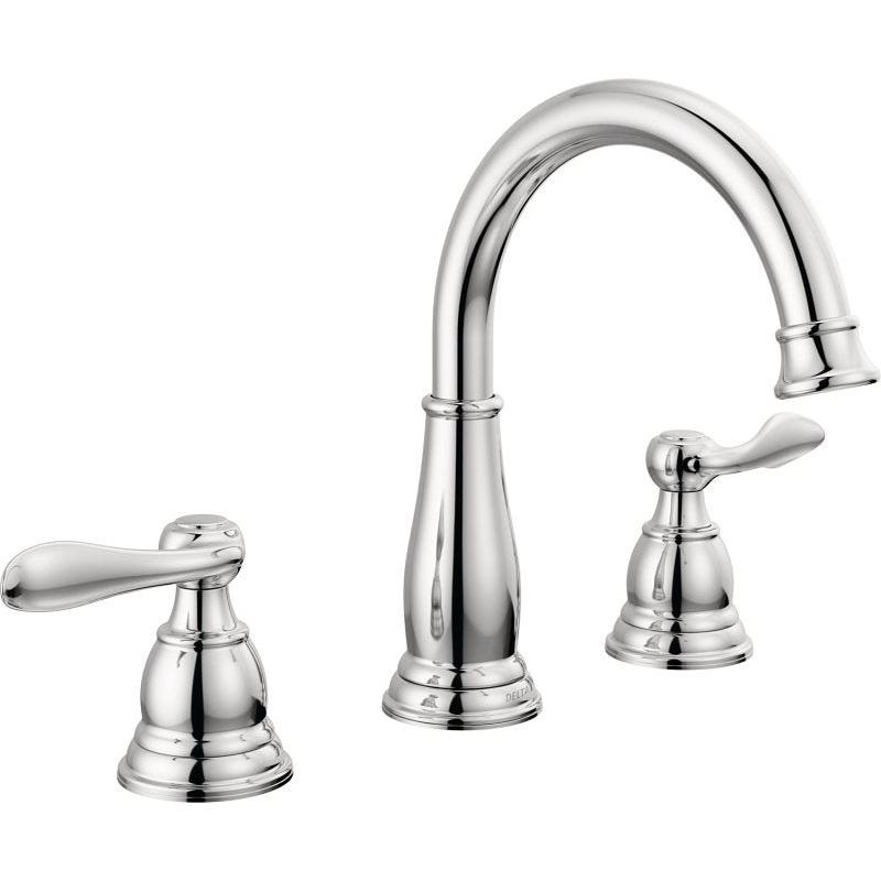 Delta Windemere Series 35896LF Bathroom Faucet, 1.2 gpm, 2-Handle, 3-Faucet Hole, Plastic, Chrome, Lever Handle