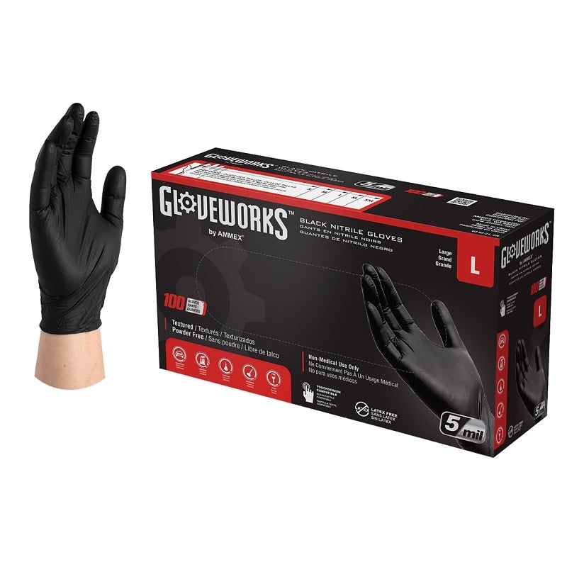 GPNB46100 GLOVE NITRILE BLK L