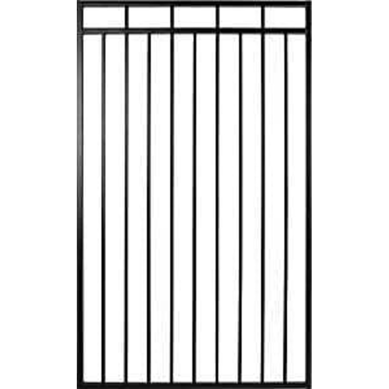 Nuvo Iron Benitoite Series IBG04568 Flat Top Gate, 45 in W Gate, 68 in H Gate, Steel Frame, Black