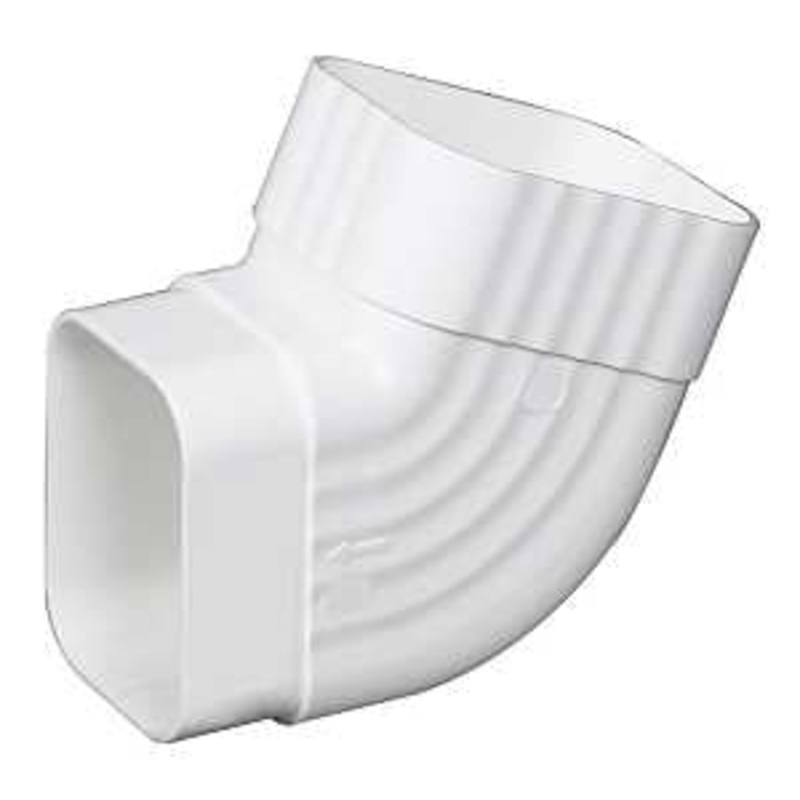 Amerimax M0628 Downspout Elbow, Vinyl, White