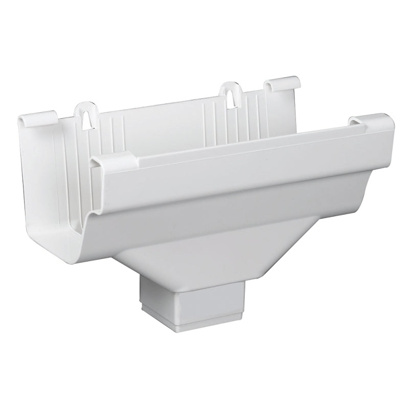Amerimax M0706 Gutter End Outlet, Vinyl, White