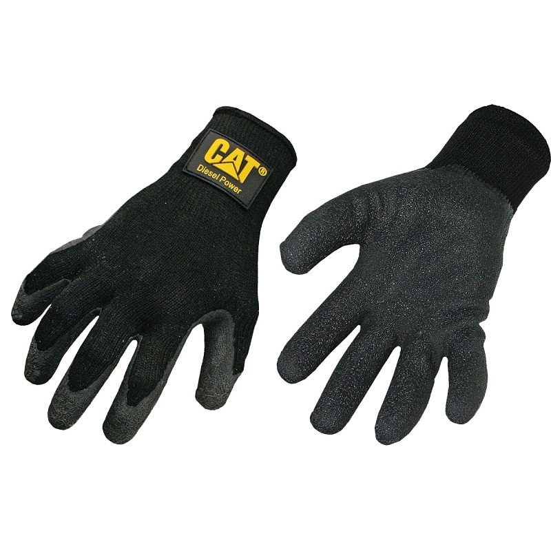 Cat CAT017400L Protective Gloves, L, Knit Wrist Cuff, Cotton/Polyester, Black