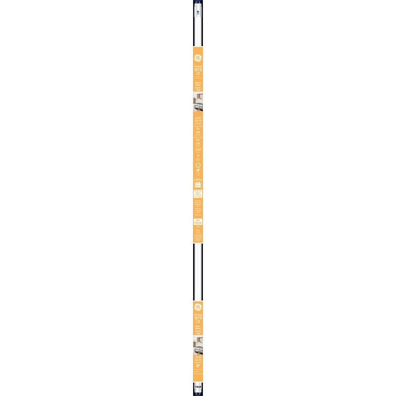 GE Industrial Solutions 37192 LED Bulb, Linear, T8 Lamp, G13 Lamp Base, Frosted, Soft White Light