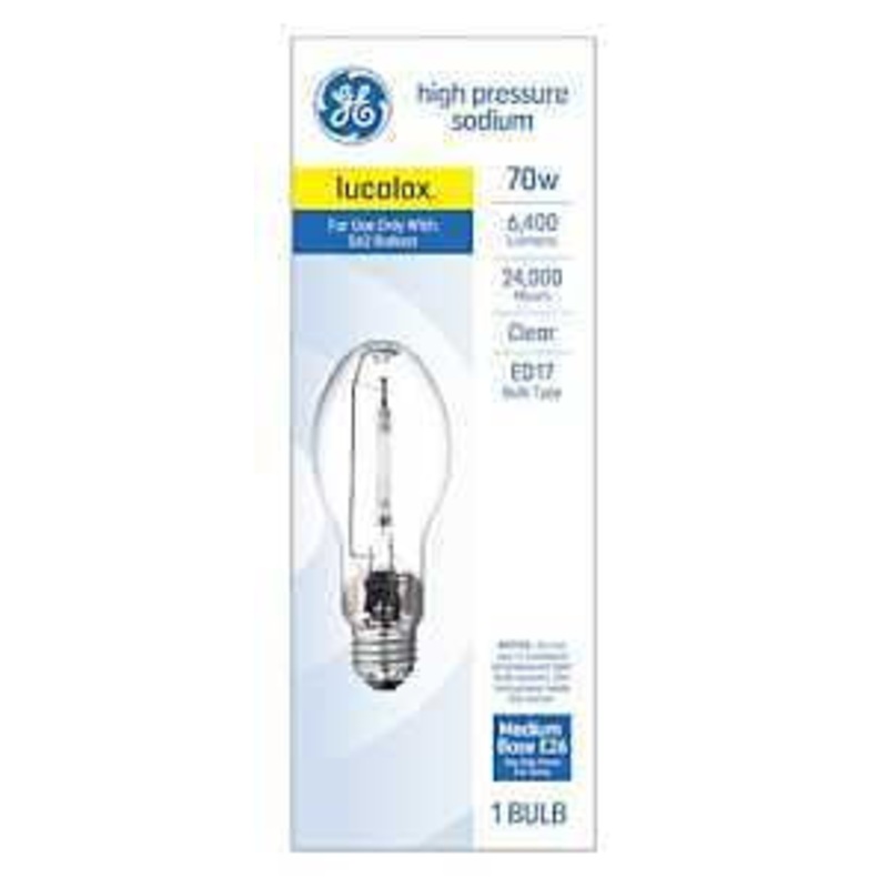 GE 30967 General-Purpose Light Bulb, 70 W, Ellipsoidal Lamp, E26 Medium Lamp Base, 6400 Lumens, 1900 K Color Temp
