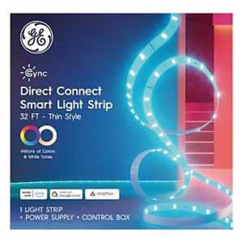 GE 93131731 Smart Color Changing Light Strip, 120 V, 10 W, LED Lamp, 250 Lumens, 4000 K Color Temp