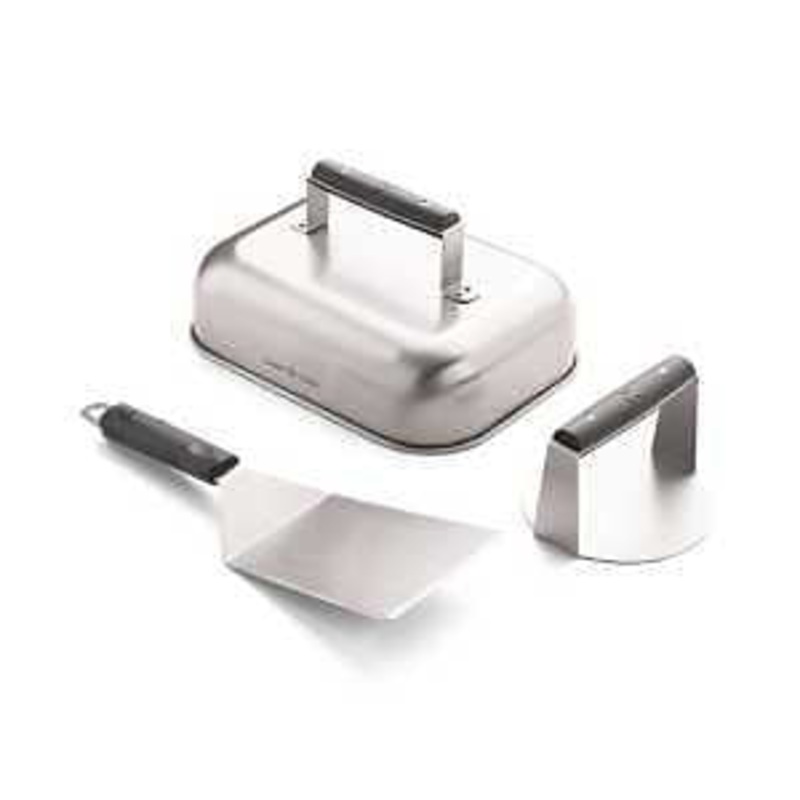 Camp Chef BGSET3 Smashed Burger Kit, Stainless Steel, Soft-Touch Handle