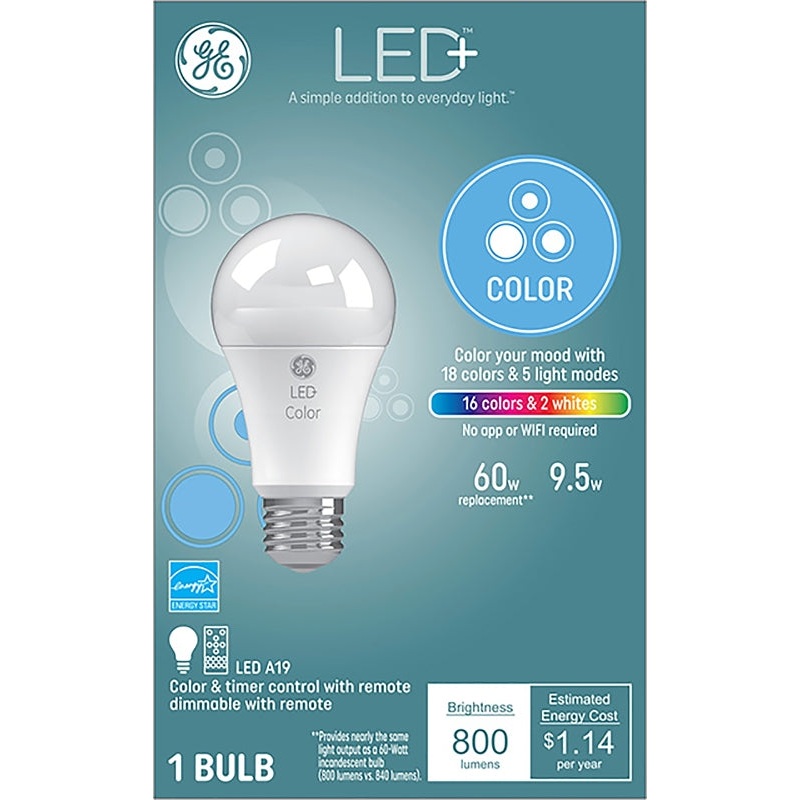 GE 93100205 LED Bulb, General Purpose, A21 Lamp, 60 W Equivalent, E26 Lamp Base, Dimmable, Frosted, Soft White Light