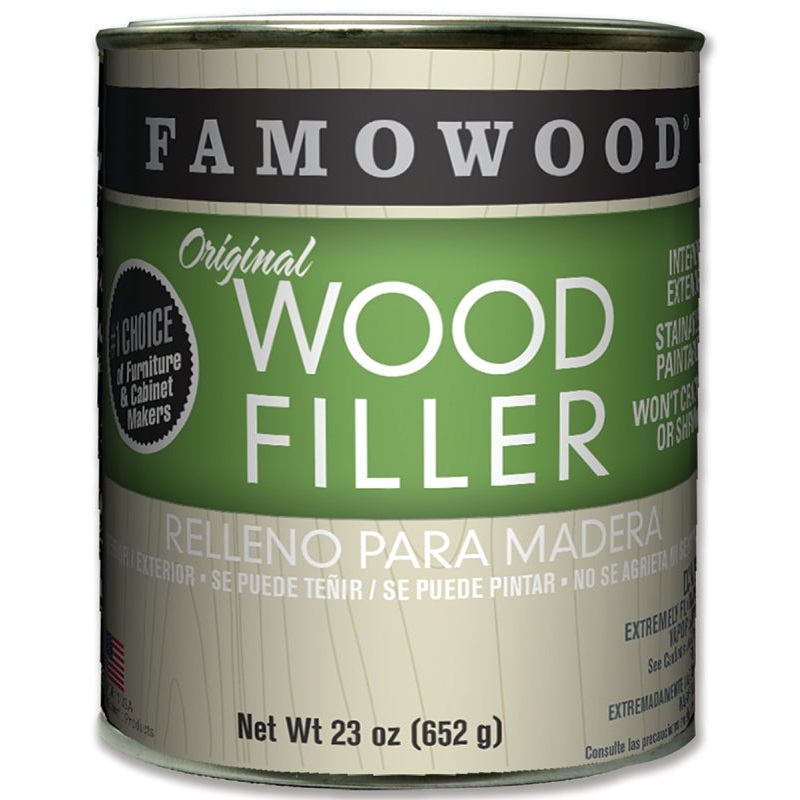 Famowood 36021126 Original Wood Filler, Liquid, Paste, Natural/Tupelo, 24 oz, Can
