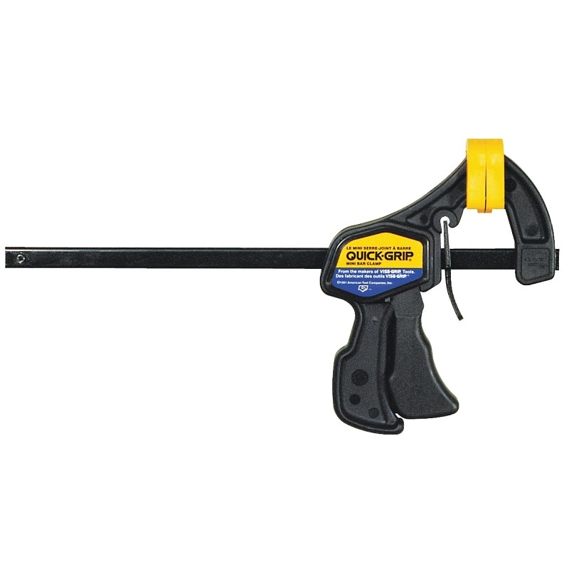 Irwin QUICK-GRIP 1964742 One-Handed Mini Bar Clamp, 150 lb, 6 in Max Opening Size, 2-7/16 in D Throat