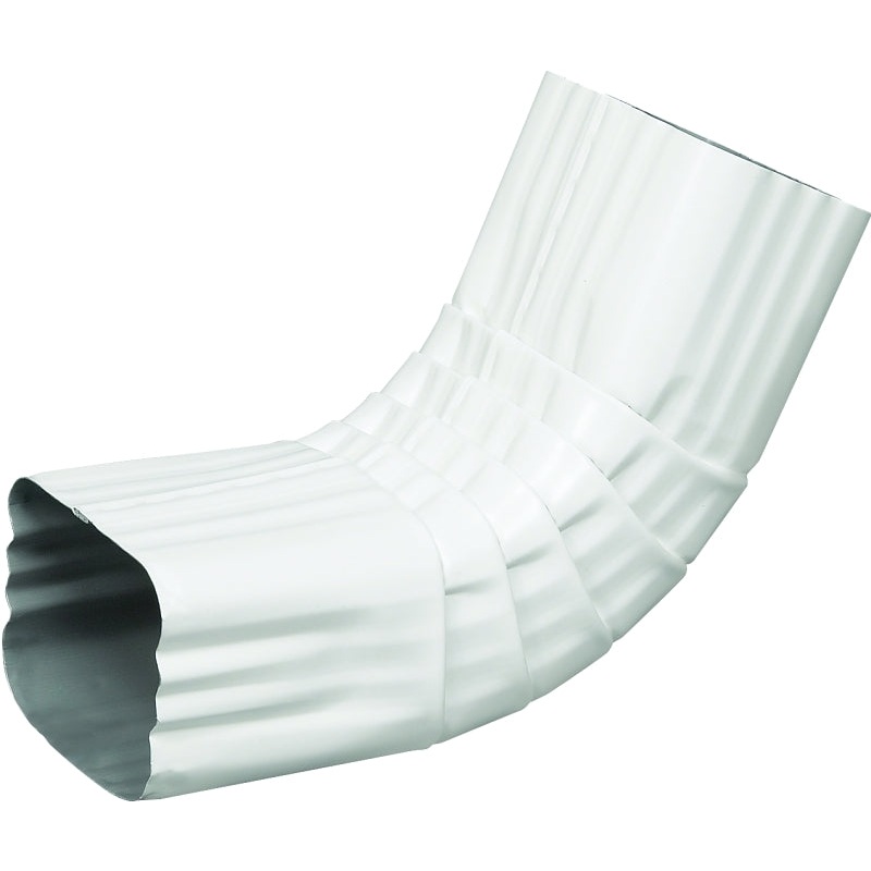 Amerimax 27064 Front Gutter Elbow, Aluminum, White