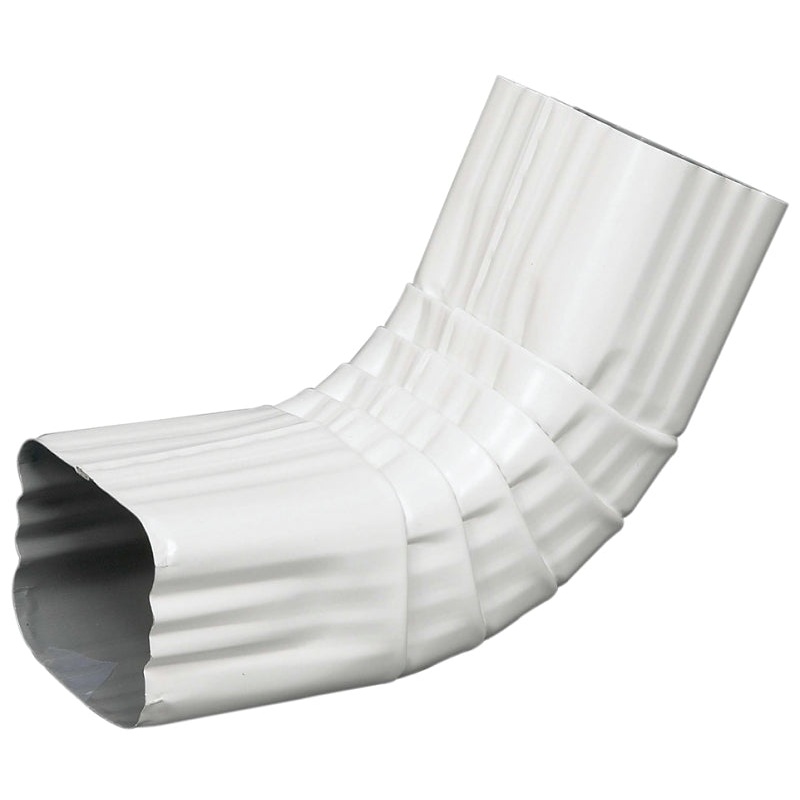 Amerimax 47264 Gutter Front Elbow, Downspout Gutter, Aluminum, White
