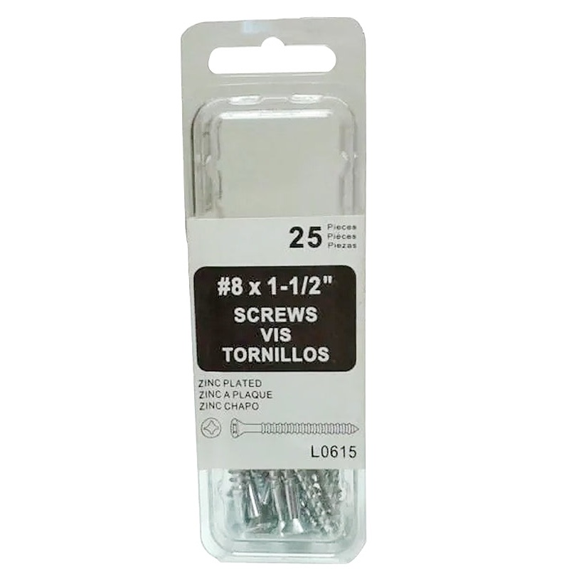 Amerimax L0615 Wood Screw, 1-1/2 in L, Zinc