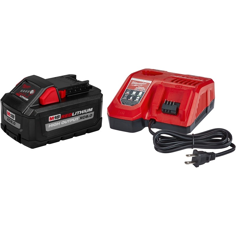 Milwaukee 48-59-1881 Starter Kit, 120 VAC Input, 18 V Output, 8 Ah, 60 min Charge, 1-Battery