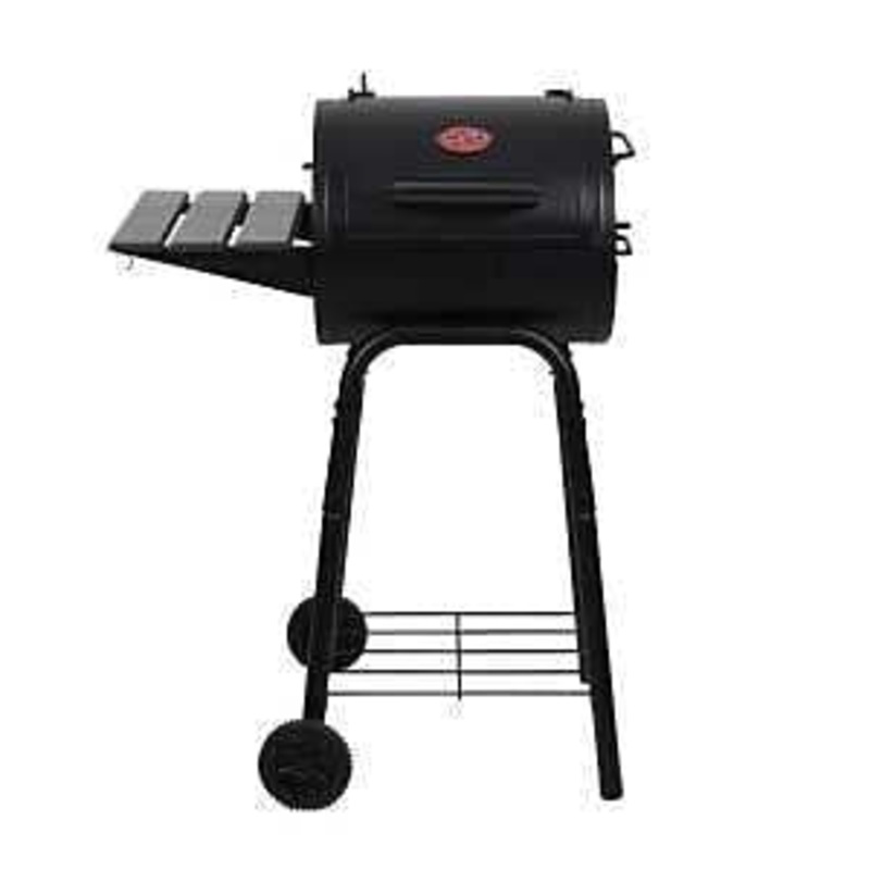 Char-Griller 1616 Charcoal Grill and Smoker, 250 sq-in Primary Cooking Surface, Black, Rack Storage, Steel Body