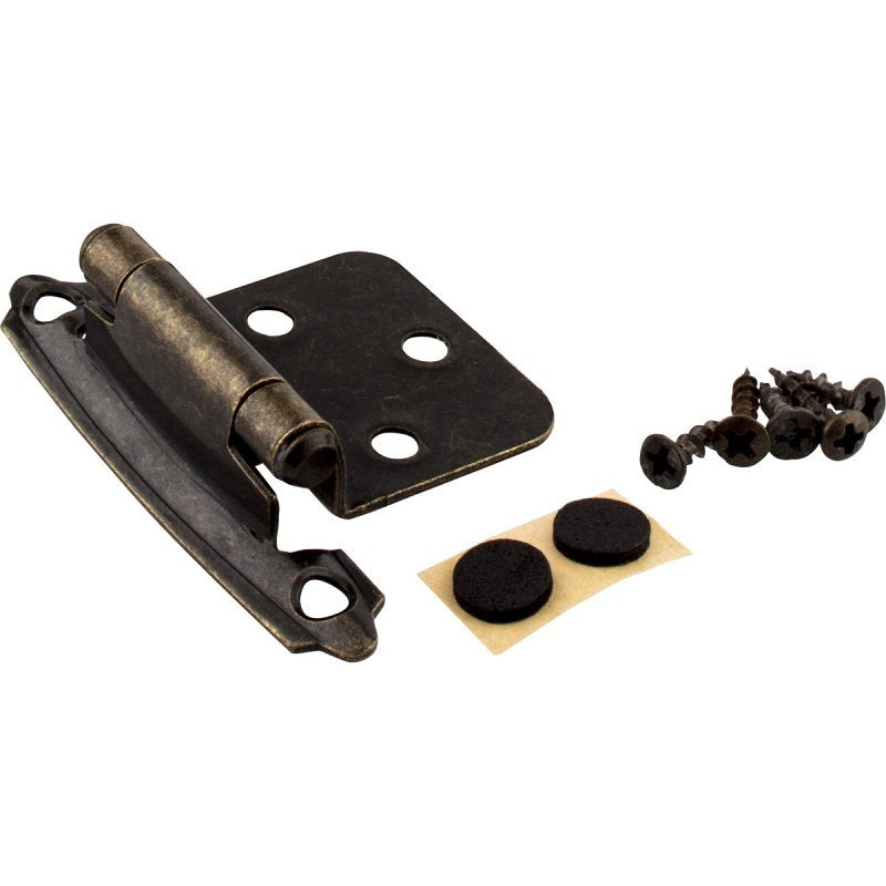 KasaWare KFHO-A-AB2 Hinge, Antique Brass, Self-Closing, Overlay Hinge, 2/PK