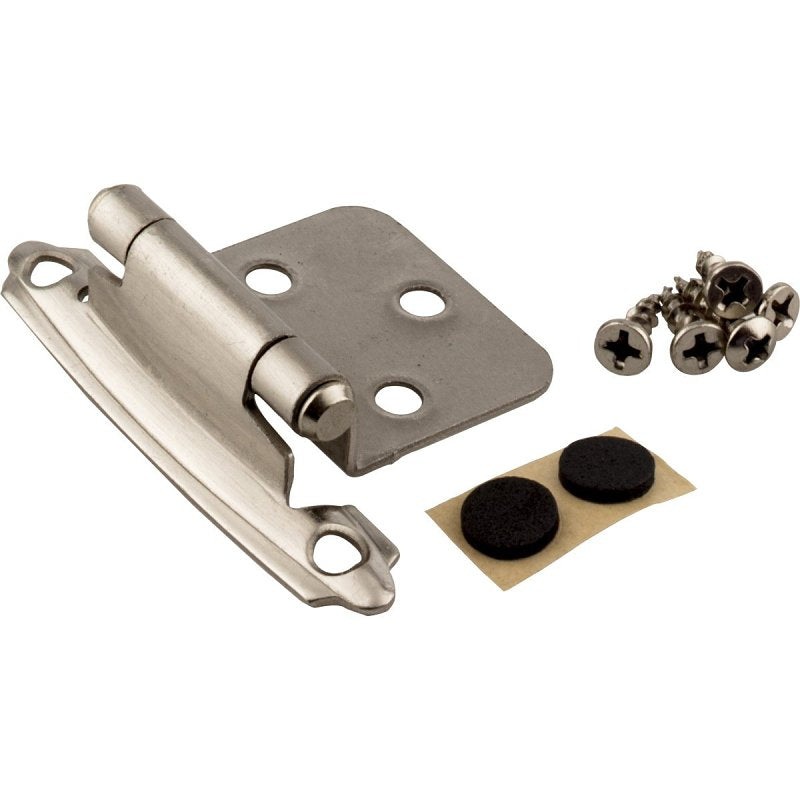 KasaWare KFHO-A-SN2 Hinge, Satin Nickel, Self-Closing, Overlay Hinge, 2/PK