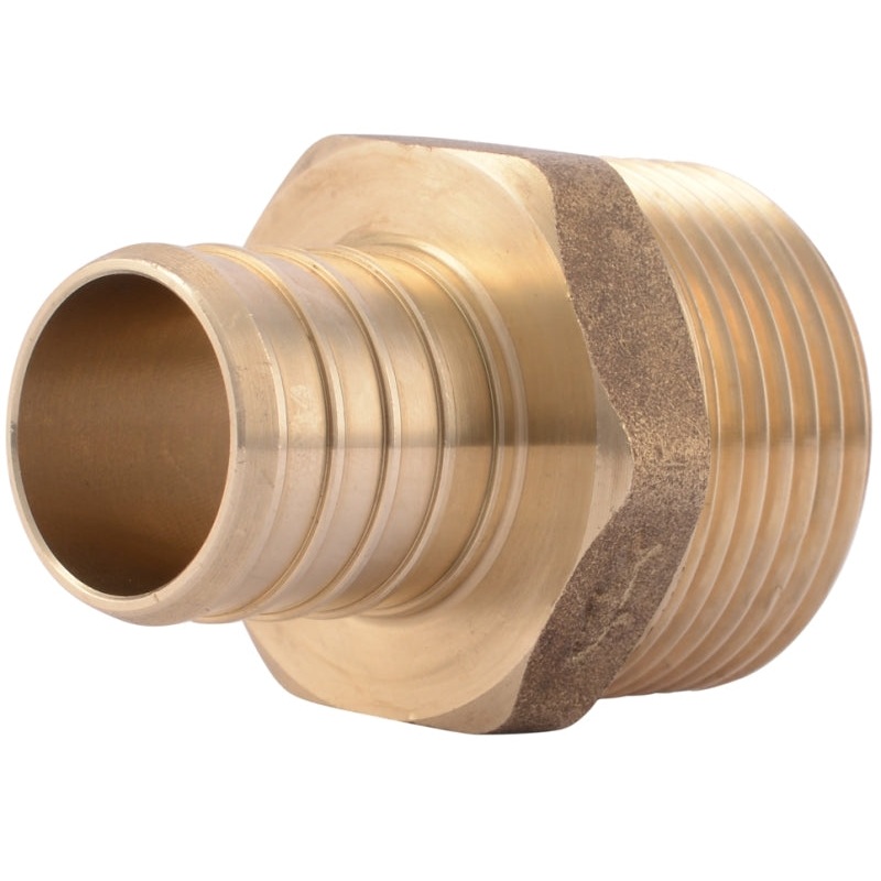 SharkBite UC140LF Pipe Adapter, 1 in, Barb x MNPT, Brass, 80 to 160 psi Pressure