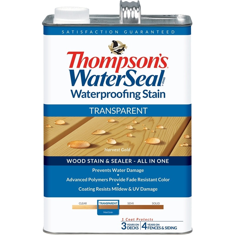 Thompson’s WaterSeal TH.091201-16 Wood Sealer, Transparent, Liquid, Harvest Gold, 1 gal