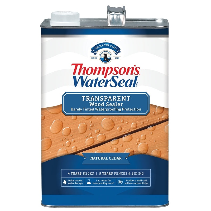 Thompson’s WaterSeal TH.091601-16 Stain and Sealer, Natural Cedar, Liquid, 1 gal