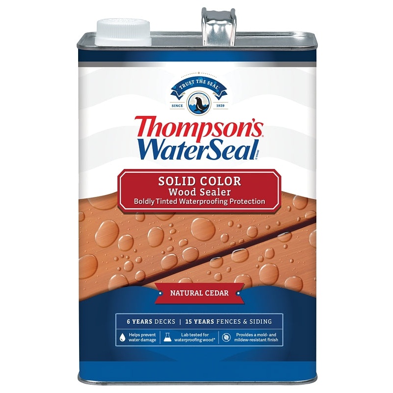 Thompson’s WaterSeal TH.093601-16 Wood Sealer, Solid, Liquid, Natural Cedar, 1 gal