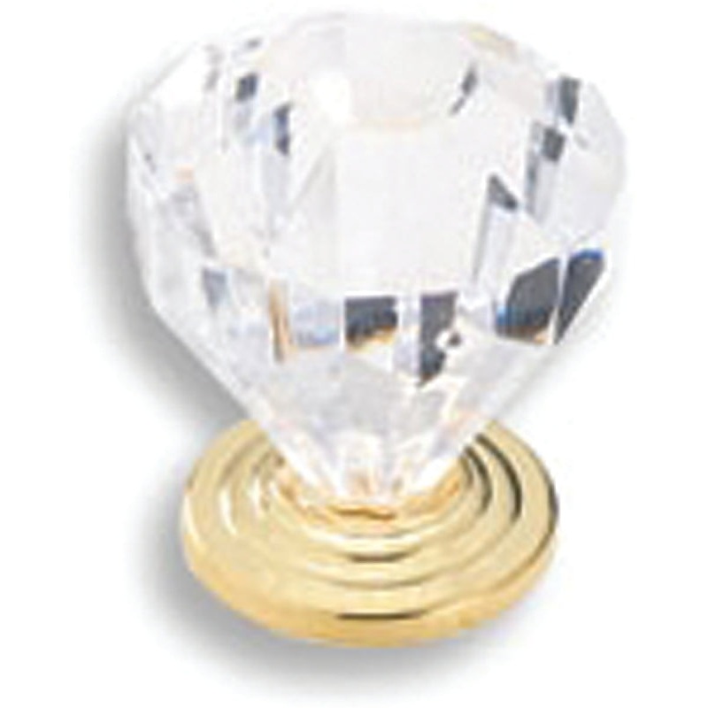 Amerock 14303CB Cabinet Knob, 1-3/8 in Projection, Zinc Acrylic, Burnished Brass