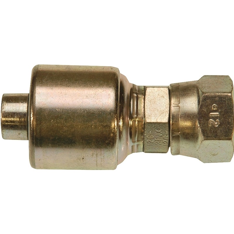Gates MegaCrimp G25170-1212 Hose Coupling, 3/4 x 1-1/16 in Dia, 3.74 in, 1-1/16-12, Crimp x JIC, Straight Angle, Steel