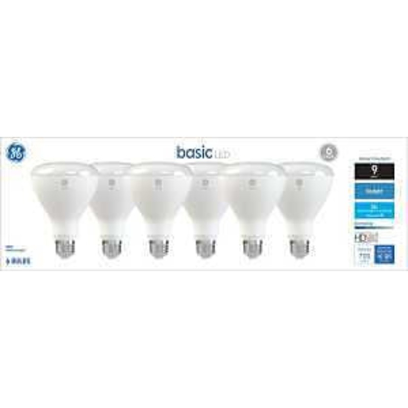 GE 46976 LED Light Bulb, Spot and Flood, BR30 Lamp, 65 W Equivalent, E26 Medium Screw-In Lamp Base, Yes, Frosted