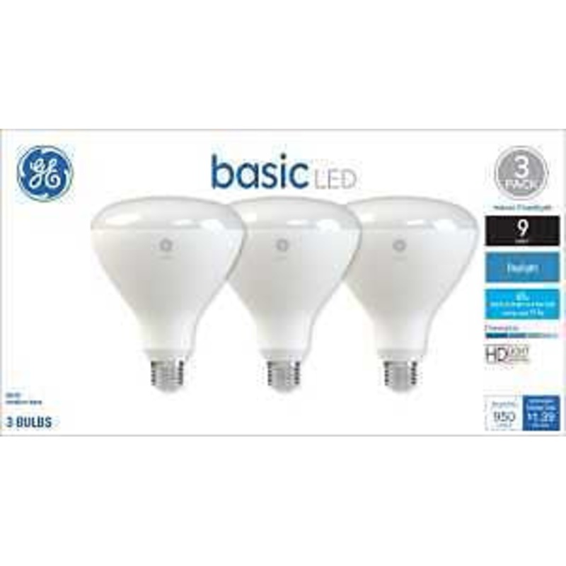 GE 46991 LED Light Bulb, Spot and Flood, BR40 Lamp, 65 W Equivalent, E26 Medium Screw-In Lamp Base, Yes, Frosted