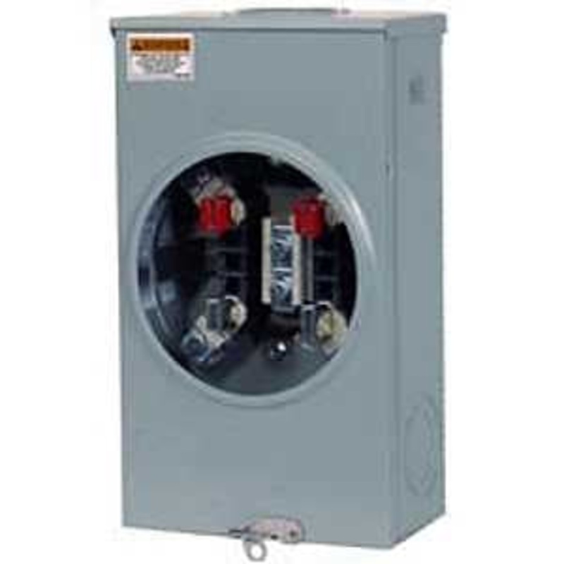 Siemens SUAT317-OPQG Meter Socket, 1-Phase, 200 A, 600 V, 4-Jaw, Overhead Cable Entry, Surface, NEMA 3R Enclosure