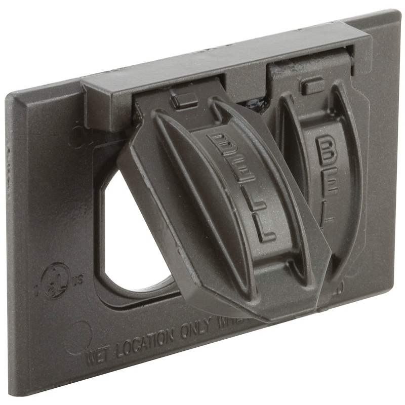 Bell Outdoor 5180 Series 5180-2 Weatherproof Flip Cover, 4.563 in W, 1-Gang, Aluminum, Bronze, Powder-Coated