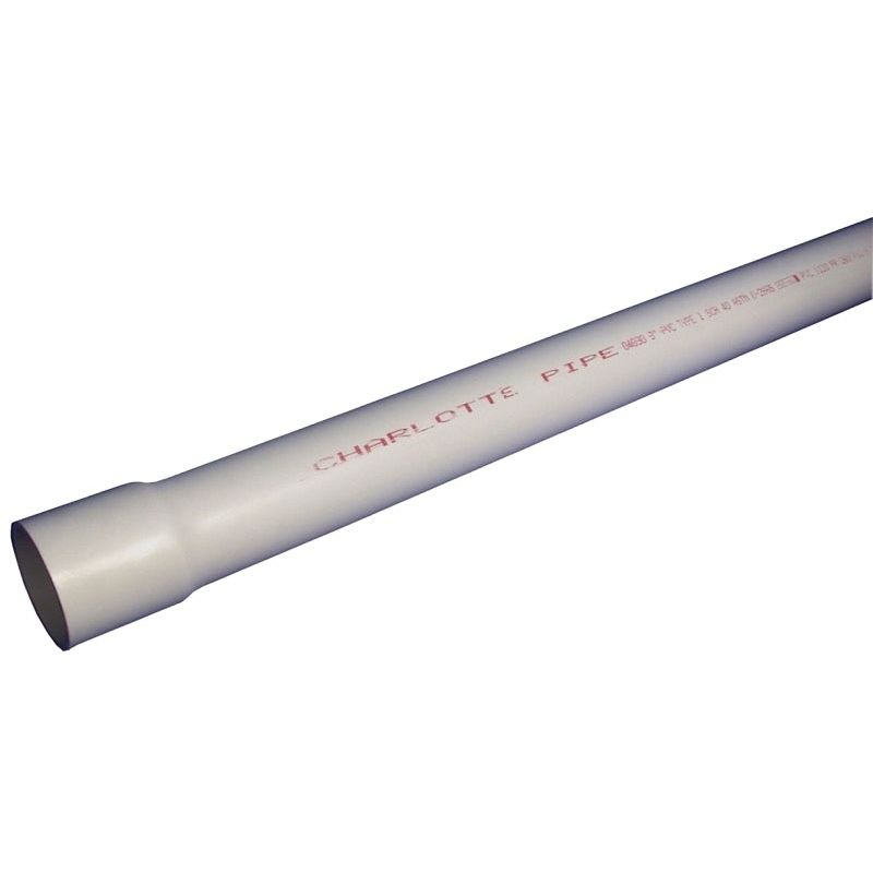 Charlotte Pipe PVC 09400B 0600 Pipe, 4 in, 20 ft L, SCH 40 Schedule, PVC