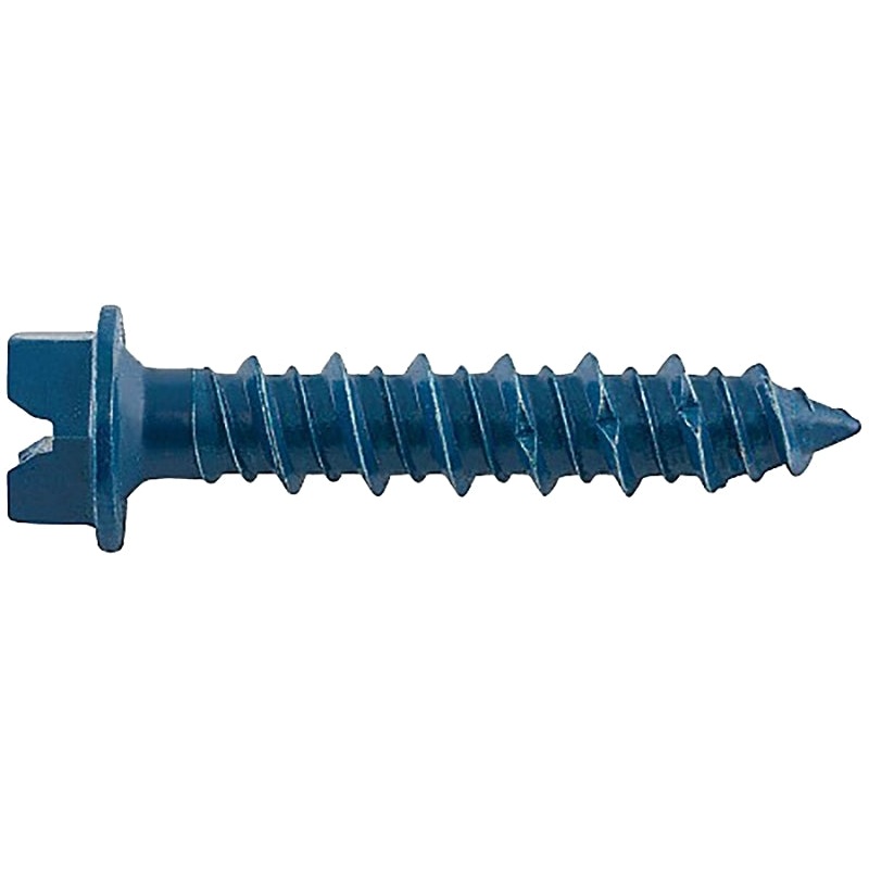DEWALT UltraCon+ Series DFM12700 Concrete Screw Anchor, 3/16 in Dia, 1-1/4 in L, Carbon Steel, Zinc Stalgard, 100/BX